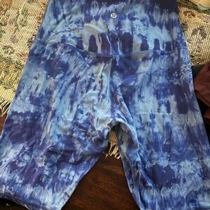 lululemon athletica Blue Tie-Dye Bike Shorts
